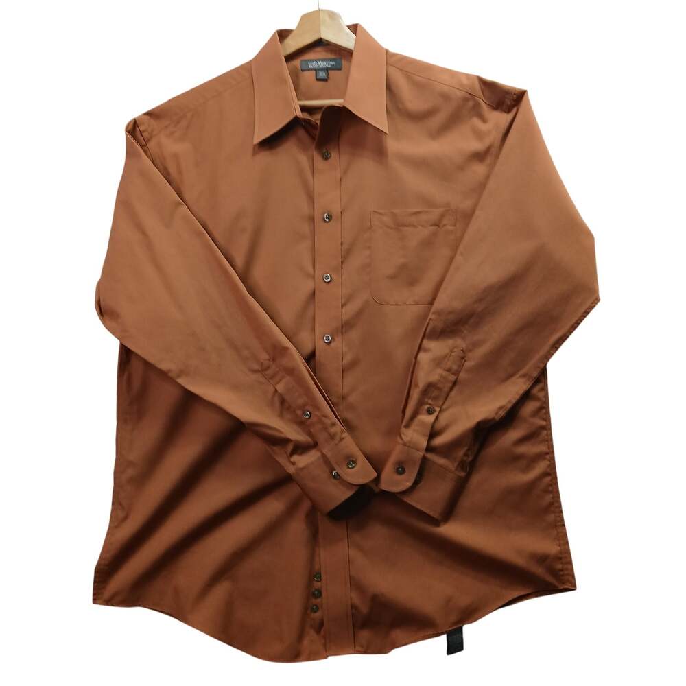 Croft & Barrow Mens 16.5 34/35 Terracotta Rust Long Sleeve Dress Shirt